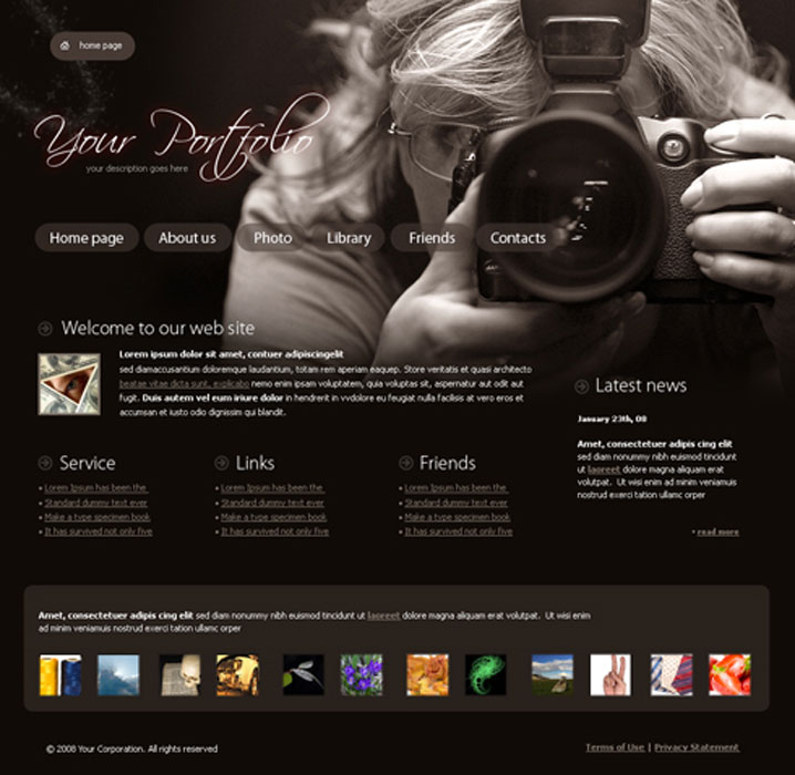 about us page design for photography website